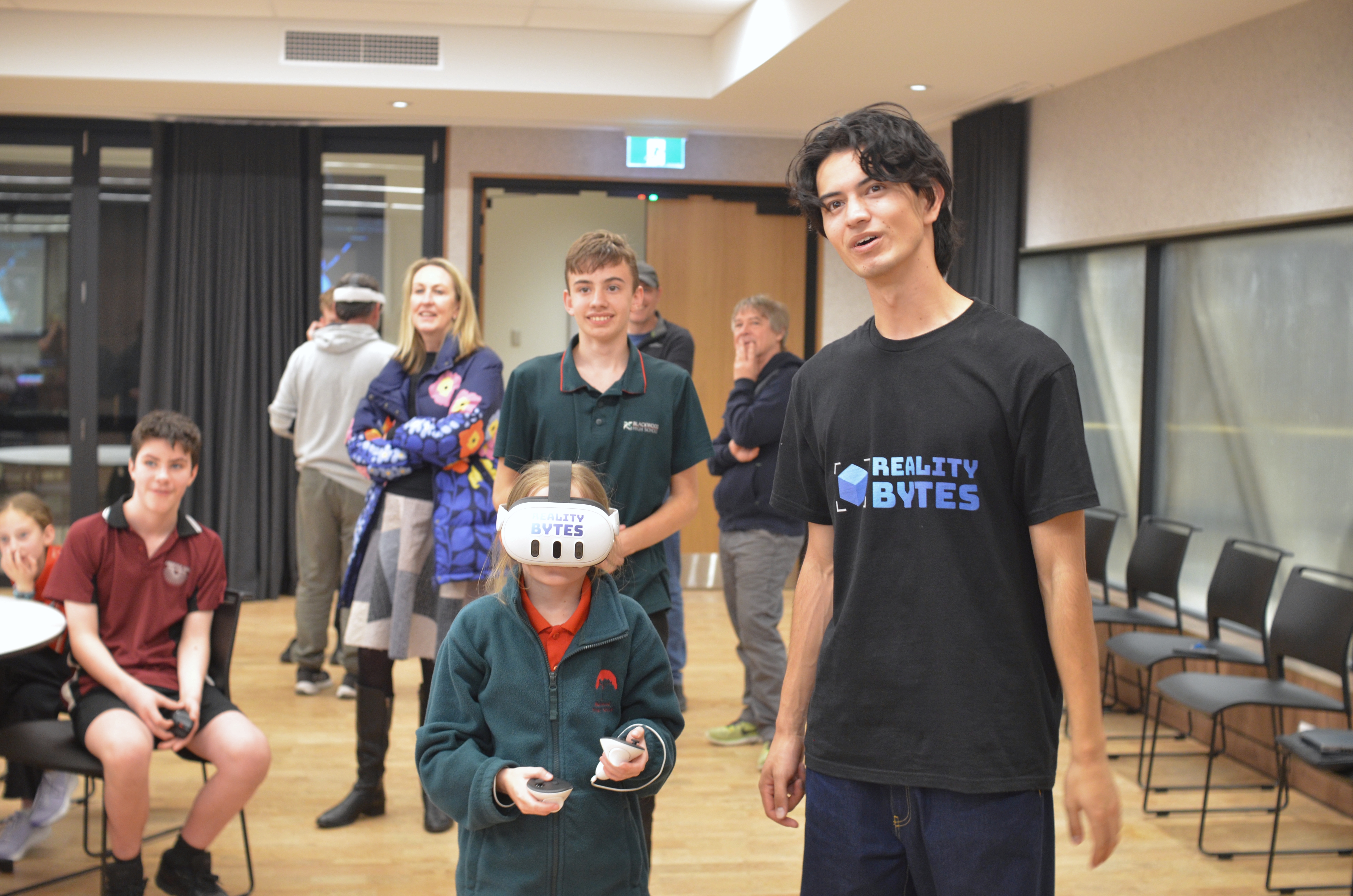 Cameron Coggins, the founder of Reality Bytes Media running a Headset Heroes workshop